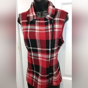 Chaps knit plaid vest
